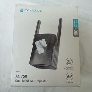Rock Space AC1200 Dual Band WiFi Repeater with Access Ethernet Port - Black